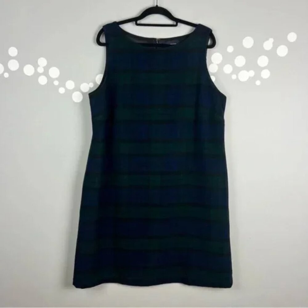 Lands' End Green and Blue Plaid Dress